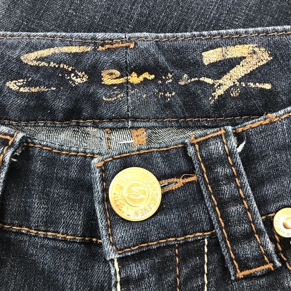 Seven7 Rocker Slim Dark Wash Mid Rise Bootcut Denim Jeans Size 8 - Picture 6 of 9